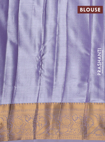 Bangalori tissue silk saree pastel lavender with allover zari woven brocade weaves and zari woven border