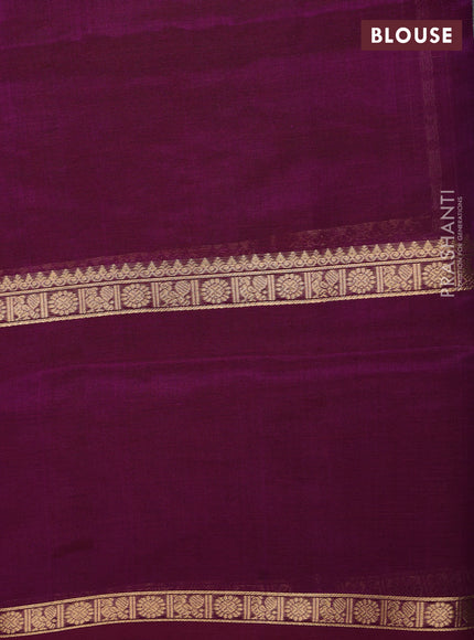 Kanchipuram silk cotton saree dual shade of purple with allover thread checks & buttas and rettapet zari woven border