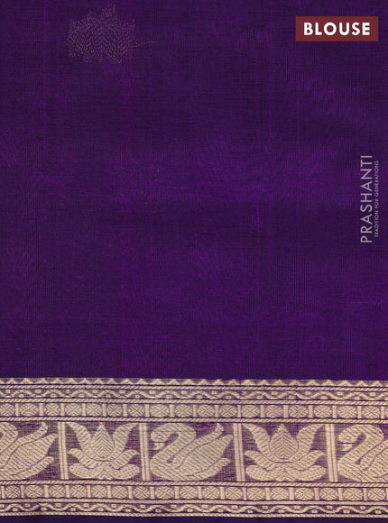 Kanchipuram silk cotton saree purple with zari woven buttas and zari woven border