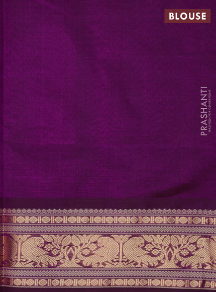 Kanchipuram silk cotton saree purple with zari woven buttas and zari woven border