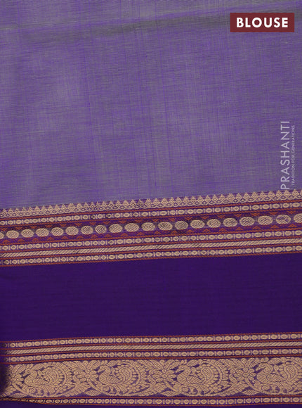Kanchipuram silk cotton saree violet shade and violet with zari woven buttas and long rettepet zari woven border