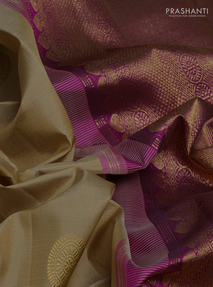Pure kanchipuram silk saree pista green and pink with rudraksha zari woven buttas and zari woven korvai border