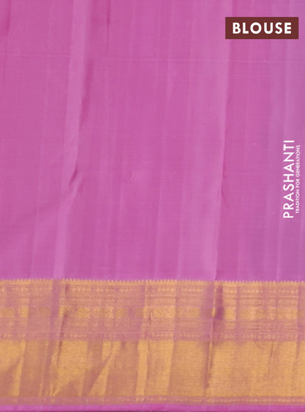 Pure kanchipuram silk saree coffee brown and lotus pink with allover zari weaves pattern and zari woven korvai border
