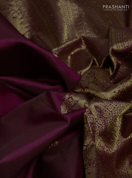 Pure kanchipuram silk saree magenta pink with zari woven buttas and zari woven border