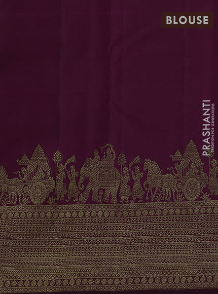 Pure kanchipuram silk saree magenta pink with zari woven buttas and zari woven border