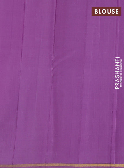 Pure kanchipuram silk saree lavender with allover zari woven buttas and small zari woven border