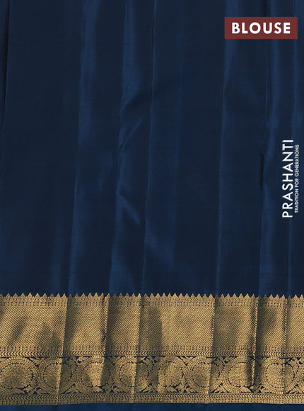 Pure kanchipuram silk saree mauve pink with allover zari stripe & buttas and zari woven border