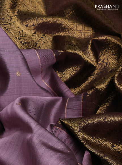 Pure kanchipuram silk saree rosy brown and coffee brown with zari woven buttas and zari woven border