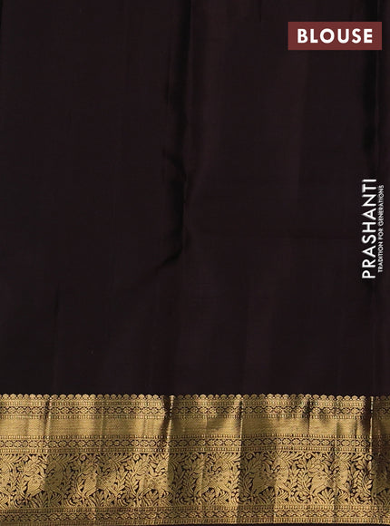 Pure kanchipuram silk saree rosy brown and coffee brown with zari woven buttas and zari woven border