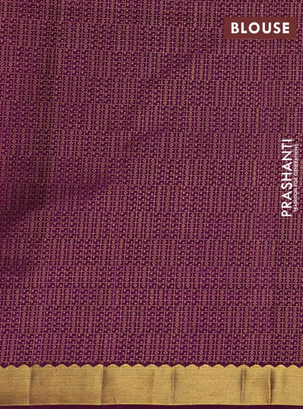 Pure kanchipuram silk saree dark magenta with allover zari vairaosi pattern and zri woven border