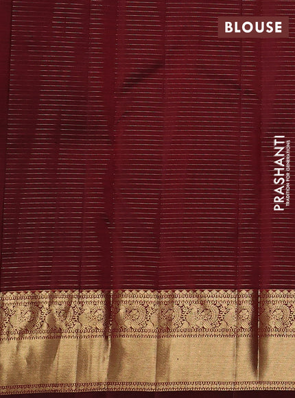 Pure kanchipuram silk saree deep maroon with allover small zari checks & buttas and zari woven border
