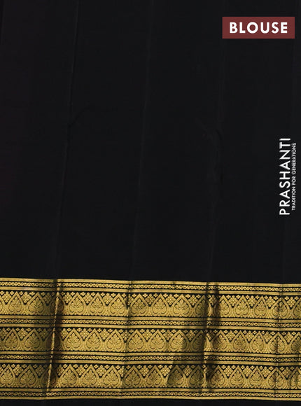 Pure kanchipuram silk saree magenta pink and black with zari woven buttas and zari woven border
