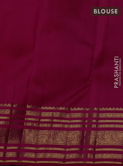 Pure kanchipuram silk saree pink with allover zari stripe pattern and long zari woven border