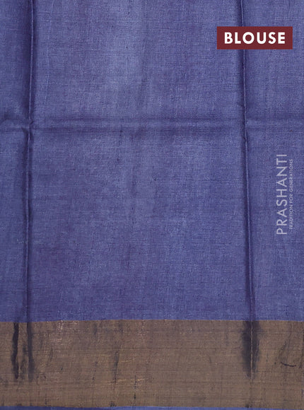 Pure tussar silk saree red and grey with floral butta prints and zari woven border