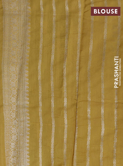 Banarasi silk cotton saree pastel purple and mustard yellow with allover thread & zari woven buttas and woven border