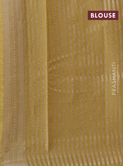 Banarasi silk cotton saree pastel purple and mustard yellow with allover thread & zari woven buttas and woven border