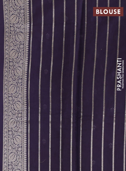 Banarasi silk cotton saree maroon and navy blue with allover thread & zari woven buttas and woven border