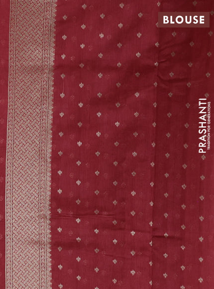 Banarasi silk cotton saree cream and pastel maroon with allover thread & zari weaves and woven border