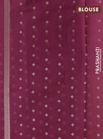 Banarasi silk cotton saree dark peach with allover thread & zari weaves and woven border