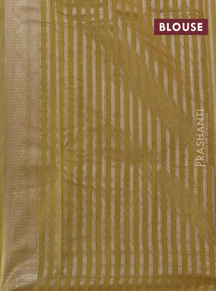 Banarasi silk cotton saree grey and mustard yellow with allover thread & zari pichwai buttas and woven border