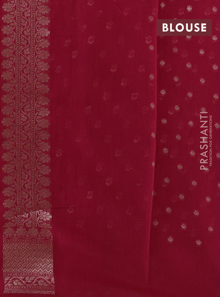 Banarasi silk cotton saree pink with allover thread & zari weaves and woven border