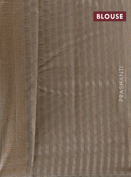 Banarasi silk cotton saree beige with allover thread & zari woven buttas and woven border