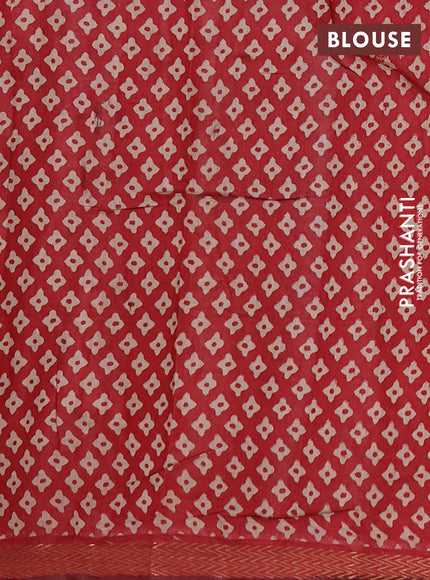 Semi maheshwari cotton saree navy blue and maroon with allover butta prints and zari woven border