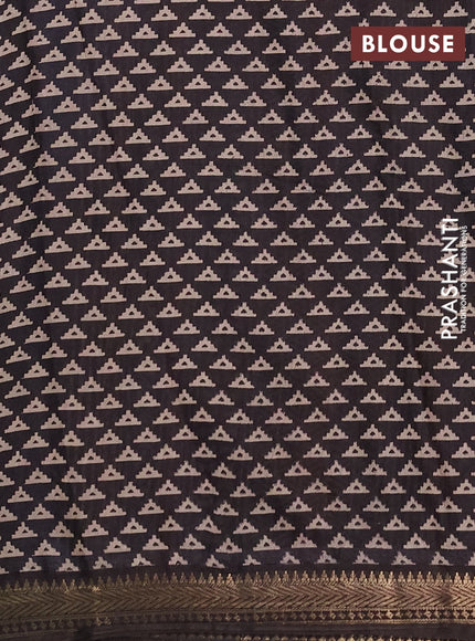 Semi maheshwari cotton saree maroon and coffee brown with allover butta prints and zari woven border
