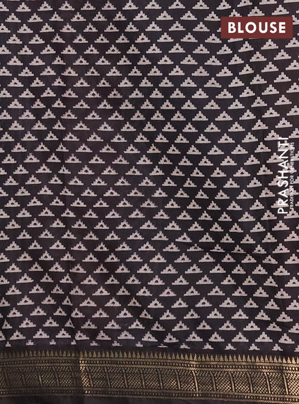 Semi maheshwari cotton saree beige maroon and coffee brown with allover paisley butta prints and zari woven border