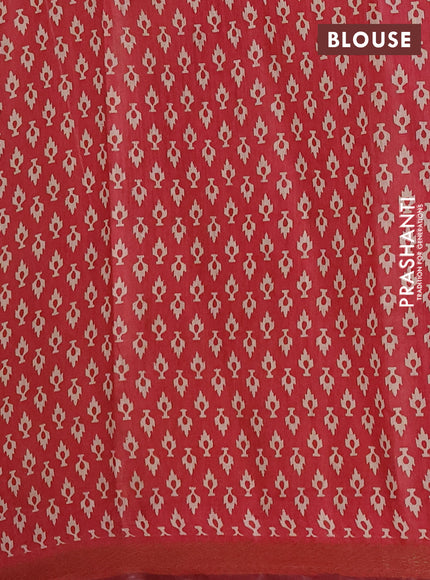 Semi maheshwari cotton saree mustard yellow and maroon with allover floral prints and zari woven border