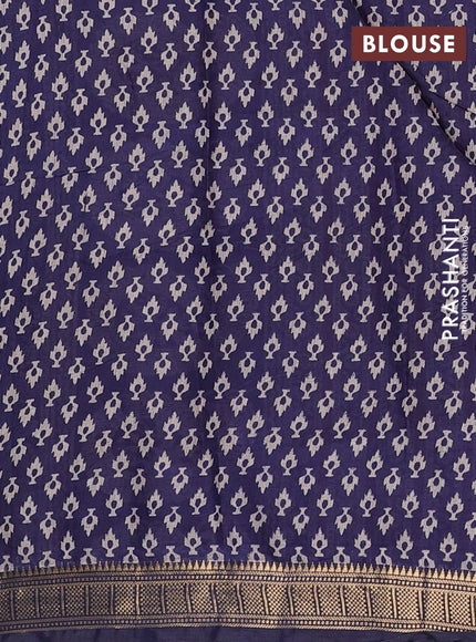 Semi maheshwari cotton saree maroon and navy blue with allover butta prints and zari woven border