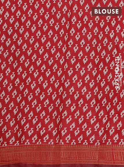 Semi maheshwari cotton saree mustard yellow and maroon with allover butta prints and zari woven border