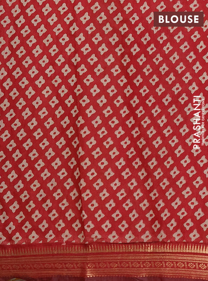 Semi maheshwari cotton saree mustard yellow and maroon with allover butta prints and zari woven border