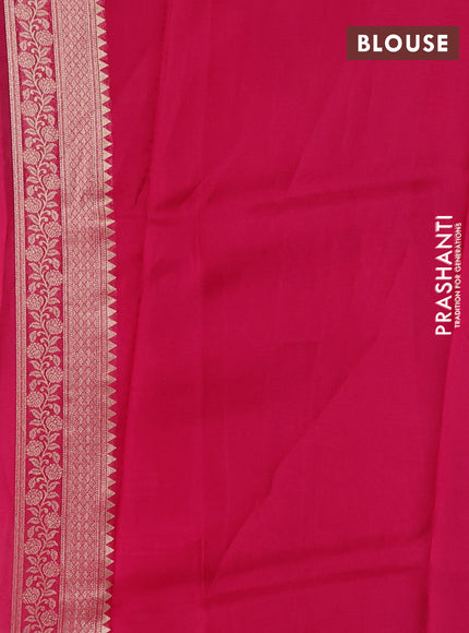 Banarasi silk saree pink with allover brocade weaves and mina border