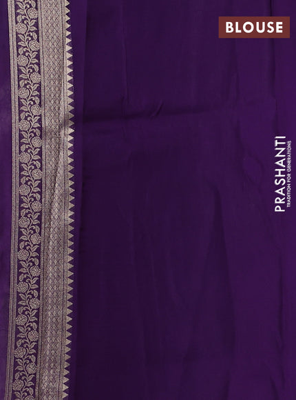 Banarasi silk saree violet with allover brocade weaves and mina border