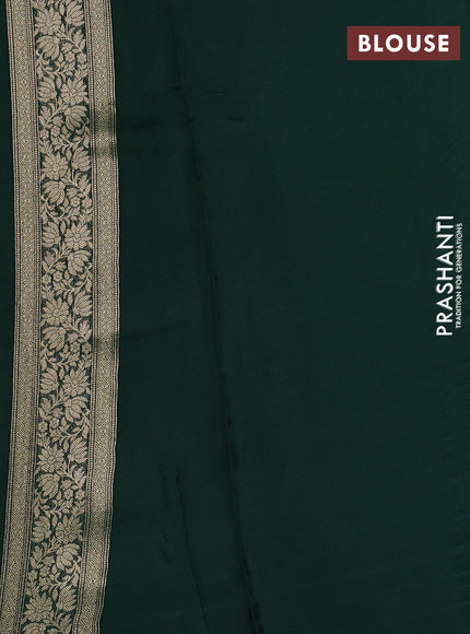 Banarasi silk saree green with allover brocade weaves and mina border