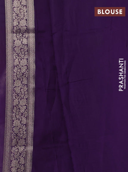 Banarasi silk saree violet with allover brocade weaves and mina border
