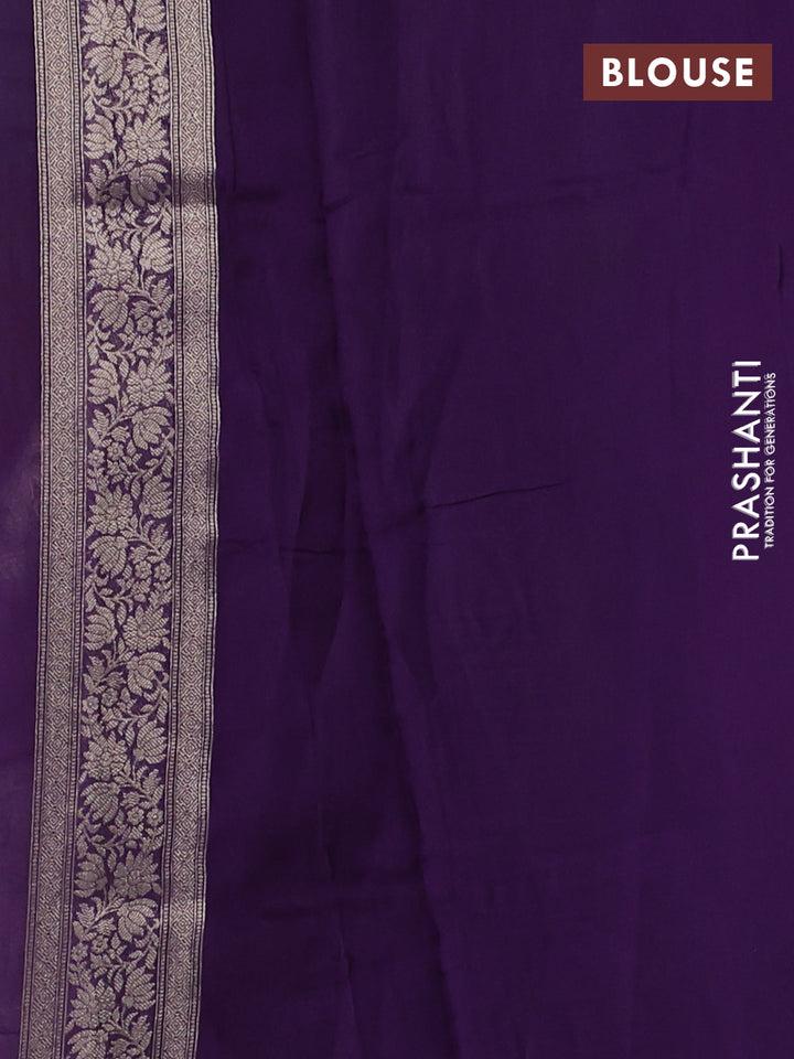 Banarasi silk saree violet with allover brocade weaves and mina border