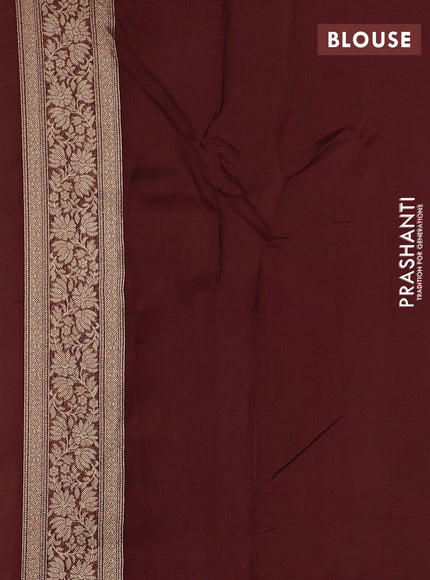 Banarasi silk saree brown with allover brocade weaves and mina border