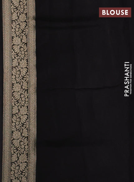 Banarasi silk saree black with allover brocade weaves and mina border