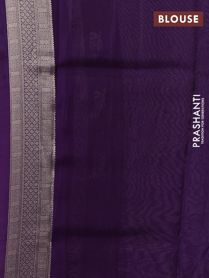 Banarasi silk saree violet with allover brocade weaves and mina border