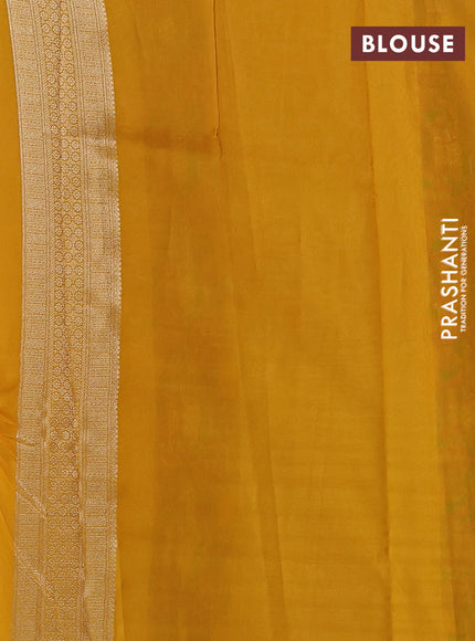 Banarasi silk saree mustard yellow with allover brocade weaves and mina border