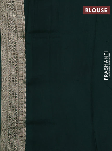 Banarasi silk saree green with allover brocade weaves and mina border