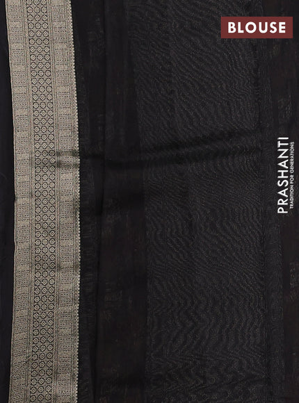 Banarasi silk saree black with allover brocade weaves and mina border