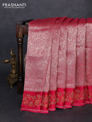 Banarasi silk saree pink with allover brocade weaves and mina border
