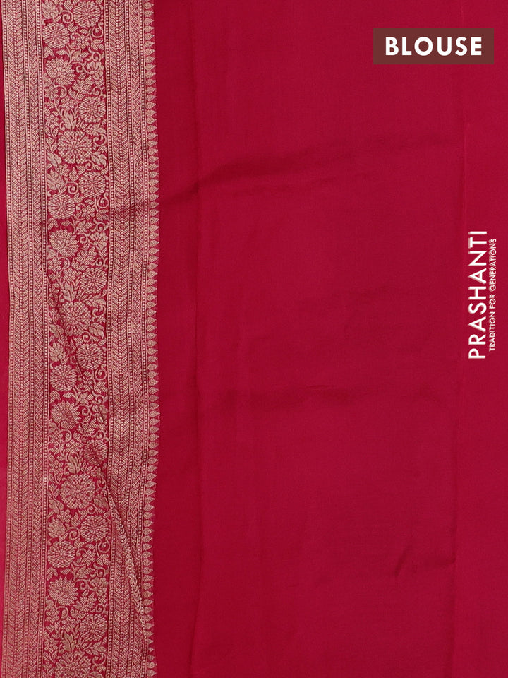 Banarasi silk saree pink with allover brocade weaves and mina border
