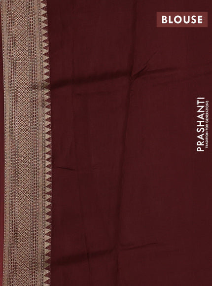 Banarasi silk saree brown with allover brocade weaves and mina border