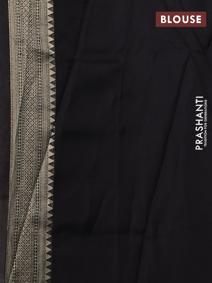 Banarasi silk saree deep coffee brown with allover brocade weaves and mina border