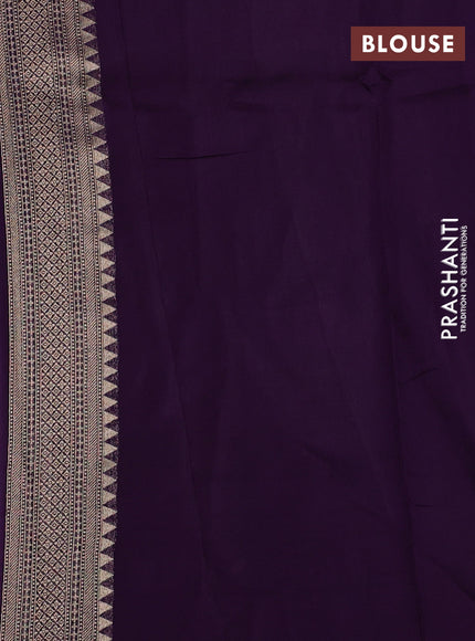 Banarasi silk saree violet with allover brocade weaves and mina border