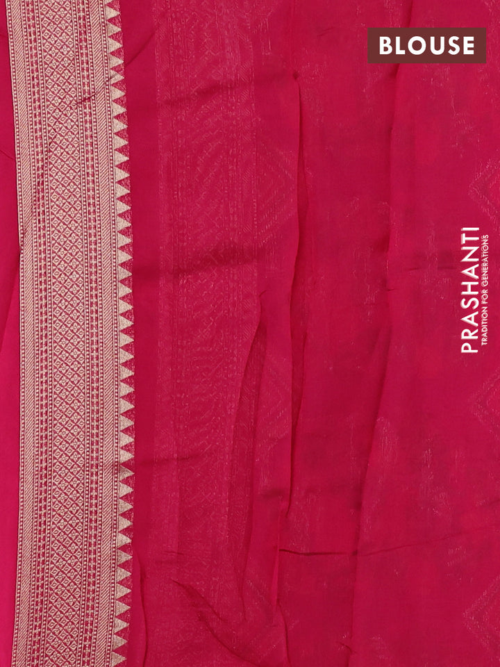 Banarasi silk saree pink with allover brocade weaves and mina border